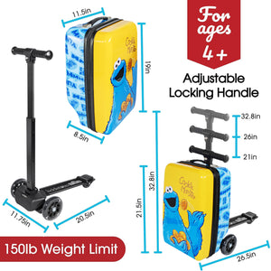 Cookie Monster 4-in-1 Detachable Scooter Luggage