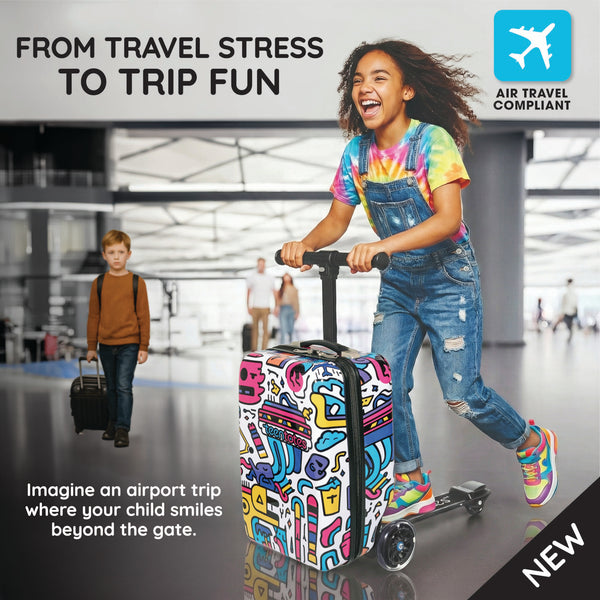 Graffiti 4-in-1 Detachable Scooter Luggage