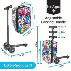 Graffiti 4-in-1 Detachable Scooter Luggage